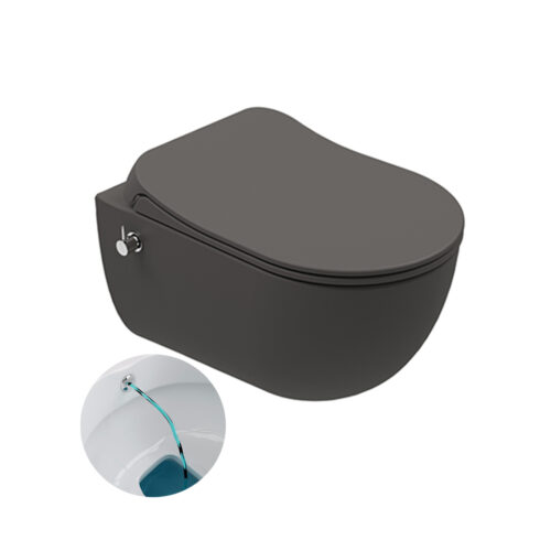 Zeromat2,0 KALE Zero 2.0 matt Anthrazit Grau Spülrandloses Hänge Dusch WC integr. Armatur