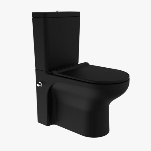 VENÜS Schwarz Matt Kombi Stand Spülrandloses Taharet WC integ. Ventil mit Geberit Einsatz