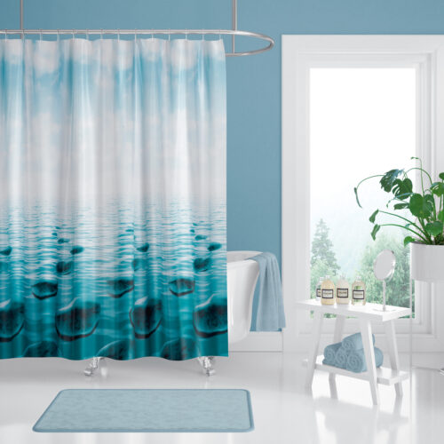 Textil Duschvorhang 120x200 cm Stein im Meer inkl. Ringe