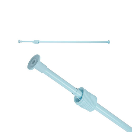 Teleskopstange Duschvorhangstange von 120 bis 210cm Blau inkl. Ringe
