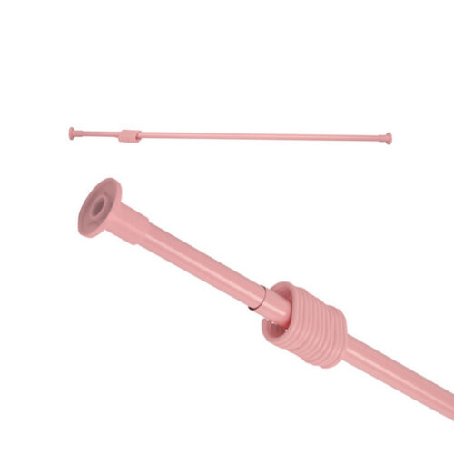 Teleskopstange Duschvorhangstange von 120 bis 210cm Rosa inkl. Ringe