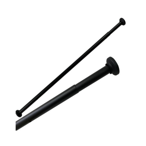 Alu Duschvorhangstange von 70 bis 120cm Schwarz Matt
